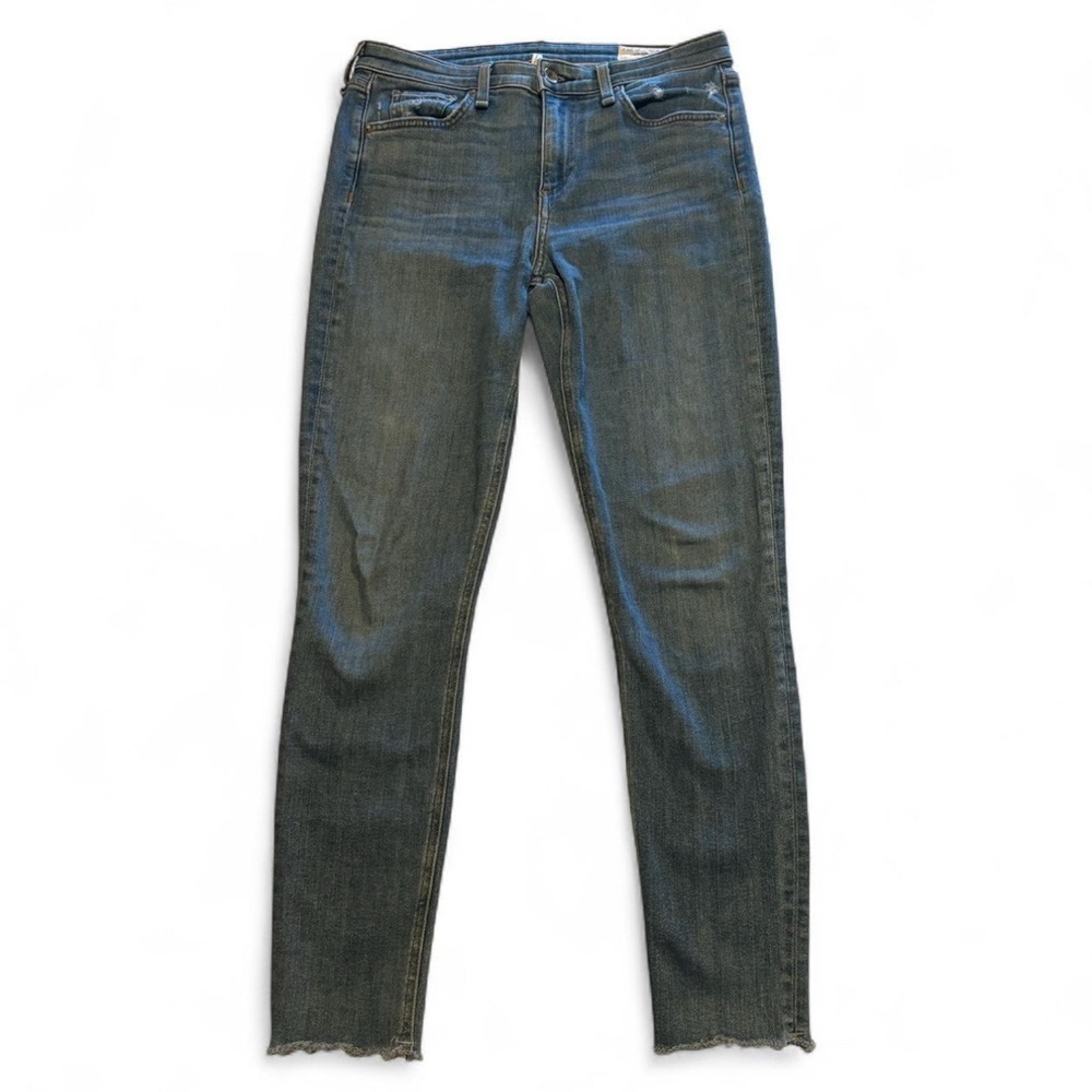 Rag & Bone Cate Mid Rise Ankle Skinny Jeans Sz 28 Distressed Raw Hem Stretch - Picture 2 of 6